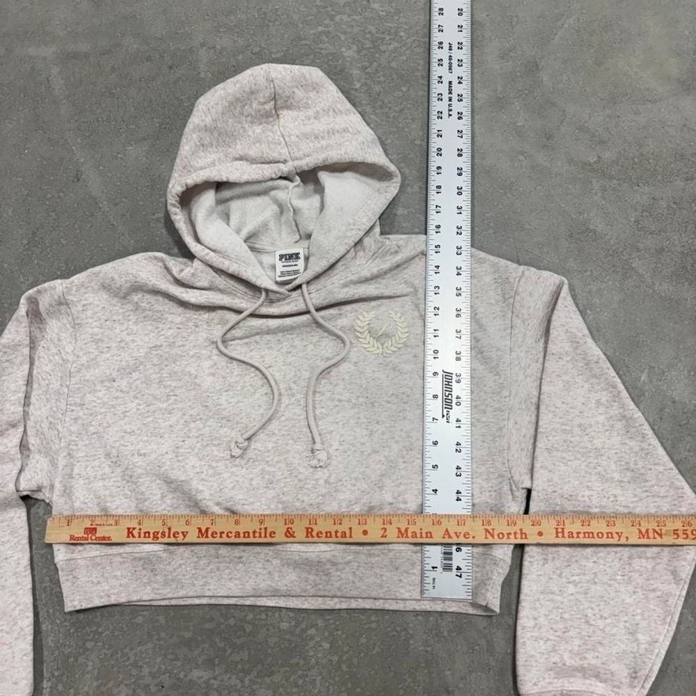 Y2K Victoria's Secret PINK Gray Cropped Hoodie Size Small - Picture 4 of 4